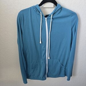 Wet Seal Blue Hoodie with White Accents